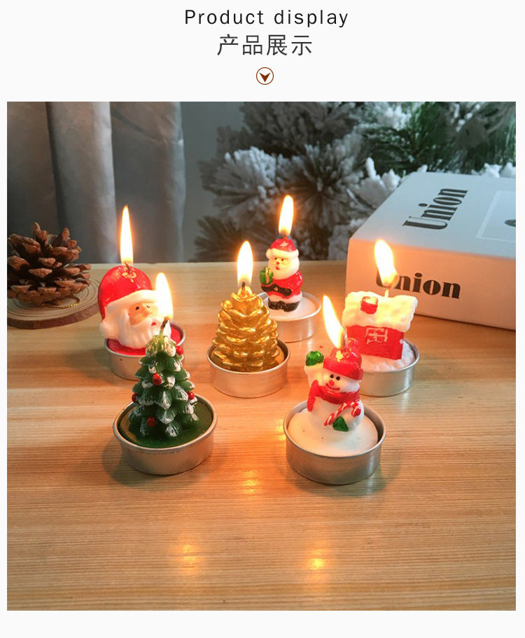 3Pcs/Set Christmas Candles Santa Snowman Xmas Tree Paraffin Gift Box Party Christmas Decoration Candles Home Decor Proposal Prop