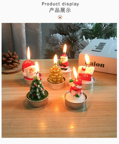 3Pcs/Set Christmas Candles Santa Snowman Xmas Tree Paraffin Gift Box Party Christmas Decoration Candles Home Decor Proposal Prop