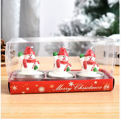 3Pcs/Set Christmas Candles Santa Snowman Xmas Tree Paraffin Gift Box Party Christmas Decoration Candles Home Decor Proposal Prop