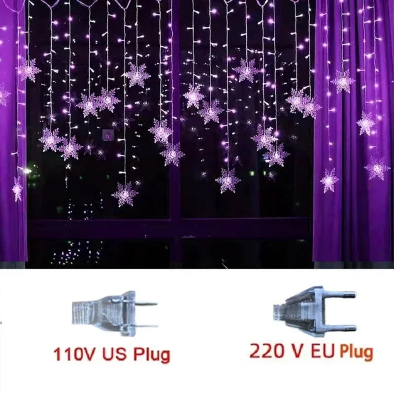 Shop Snowflake LED Curtain Lights - 8 Modes, EU Plug