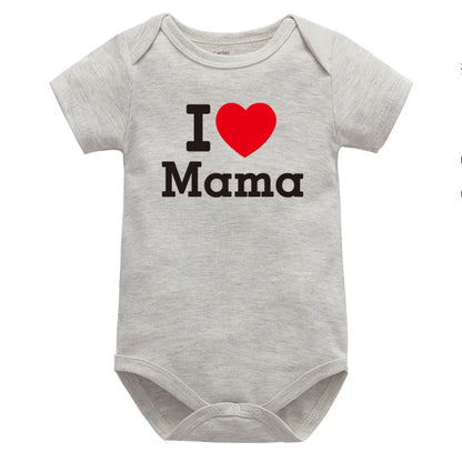Baby Boys Girls Romper Cotton Long Sleeve Letter Print I Love Mom & Dad Jumpsuit Infant Clothing Newborn Baby Clothes