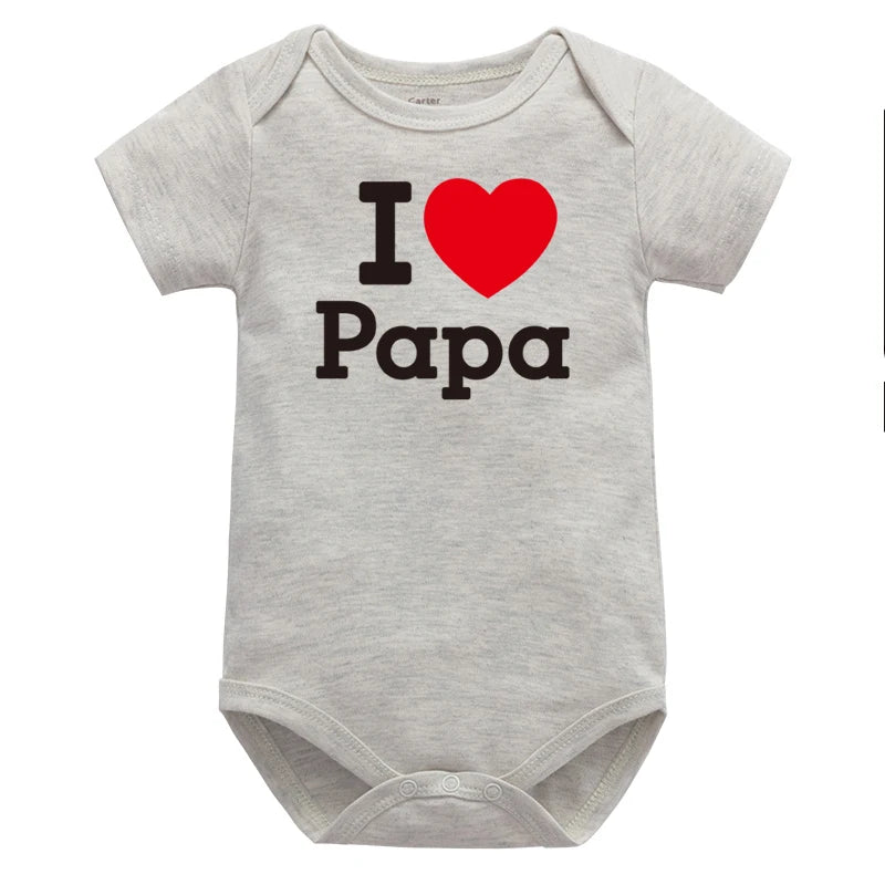 Baby Boys Girls Romper Cotton Long Sleeve Letter Print I Love Mom & Dad Jumpsuit Infant Clothing Newborn Baby Clothes