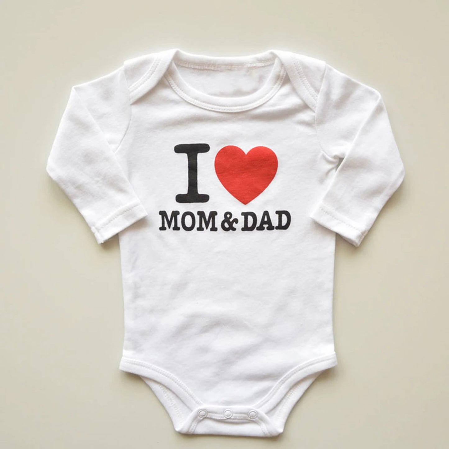 Baby Boys Girls Romper Cotton Long Sleeve Letter Print I Love Mom & Dad Jumpsuit Infant Clothing Newborn Baby Clothes