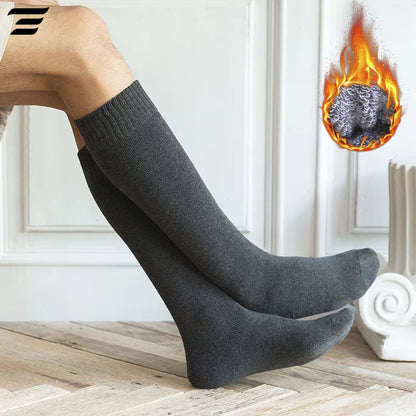 Winter Men's Wool Compression Knee-High Socks - Winter Warmth