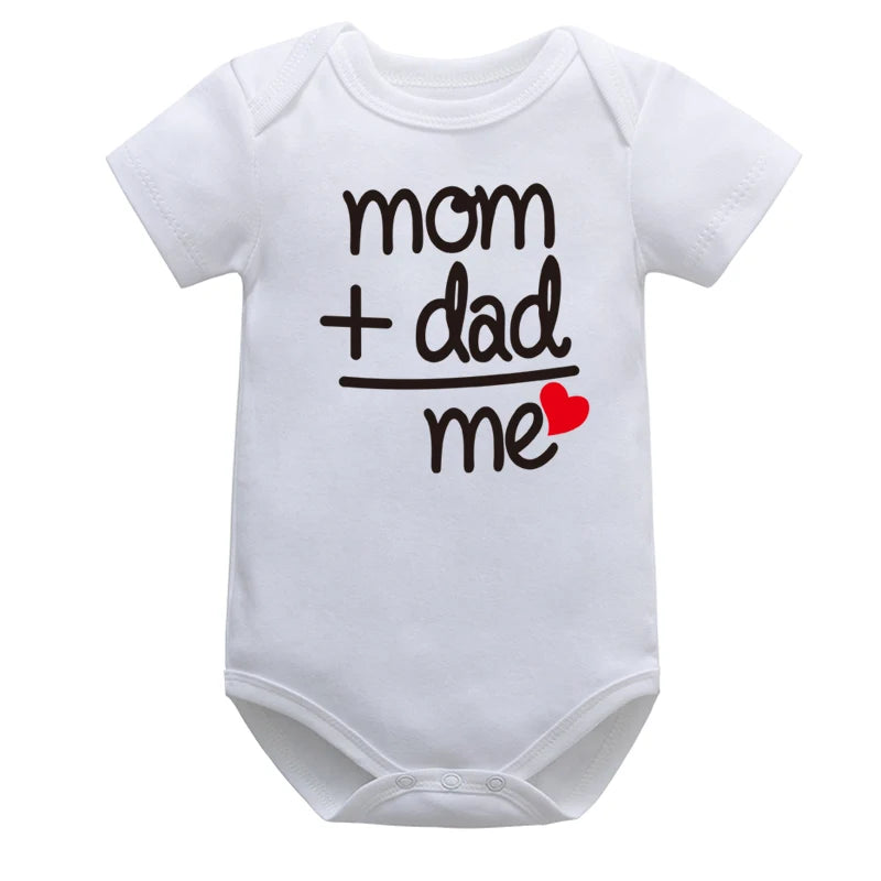 Baby Boys Girls Romper Cotton Long Sleeve Letter Print I Love Mom & Dad Jumpsuit Infant Clothing Newborn Baby Clothes