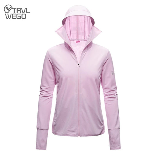 TRVLWEGO Long Sleeve Hoody Summer Women Sun UV Protection Quick Dry Clothing Men Hooded Jacket Thin Beach Sweatshirt