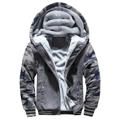 Men's Jacket Camouflage Thicken Winter Jackets for Men Fleece Long Sleeve Coat Man Casual Hoodies Streetwear Men's Coats