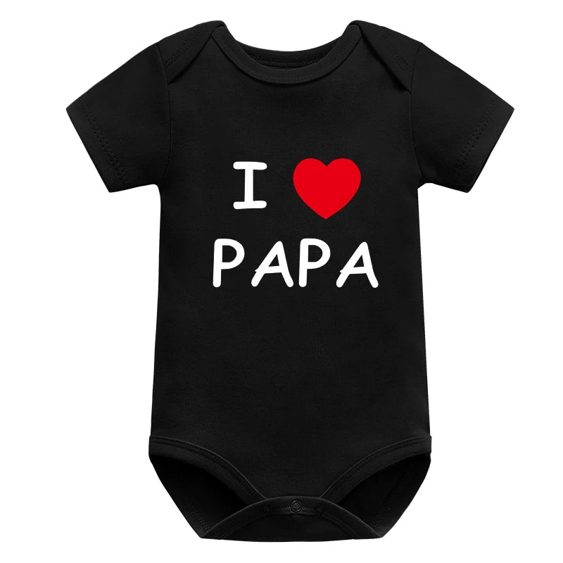 Baby Boys Girls Romper Cotton Long Sleeve Letter Print I Love Mom & Dad Jumpsuit Infant Clothing Newborn Baby Clothes