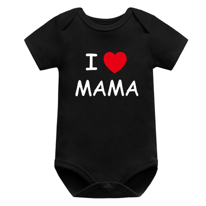 Baby Boys Girls Romper Cotton Long Sleeve Letter Print I Love Mom & Dad Jumpsuit Infant Clothing Newborn Baby Clothes