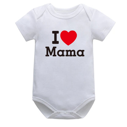 Baby Boys Girls Romper Cotton Long Sleeve Letter Print I Love Mom & Dad Jumpsuit Infant Clothing Newborn Baby Clothes