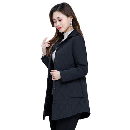 Autumn winter Warm thin quilted jacket Long-sleeved Jacket Parkas new middle age women cotton-padded tops mother Cotton coat