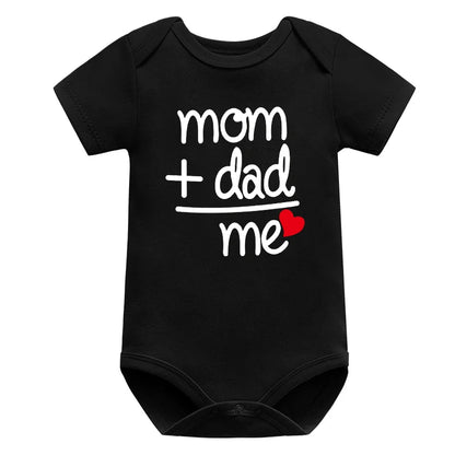 Baby Boys Girls Romper Cotton Long Sleeve Letter Print I Love Mom & Dad Jumpsuit Infant Clothing Newborn Baby Clothes