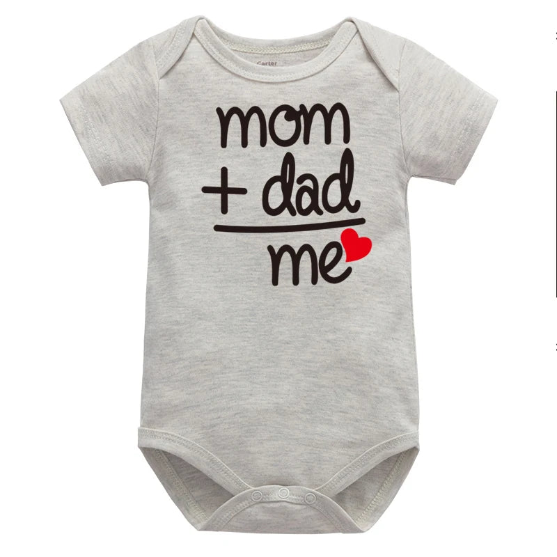 Baby Boys Girls Romper Cotton Long Sleeve Letter Print I Love Mom & Dad Jumpsuit Infant Clothing Newborn Baby Clothes
