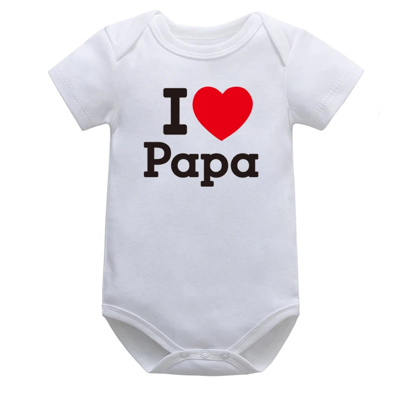 Baby Boys Girls Romper Cotton Long Sleeve Letter Print I Love Mom & Dad Jumpsuit Infant Clothing Newborn Baby Clothes