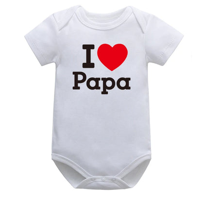 Baby Boys Girls Romper Cotton Long Sleeve Letter Print I Love Mom & Dad Jumpsuit Infant Clothing Newborn Baby Clothes