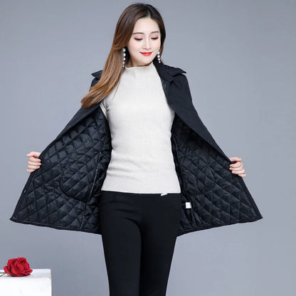 Autumn winter Warm thin quilted jacket Long-sleeved Jacket Parkas new middle age women cotton-padded tops mother Cotton coat