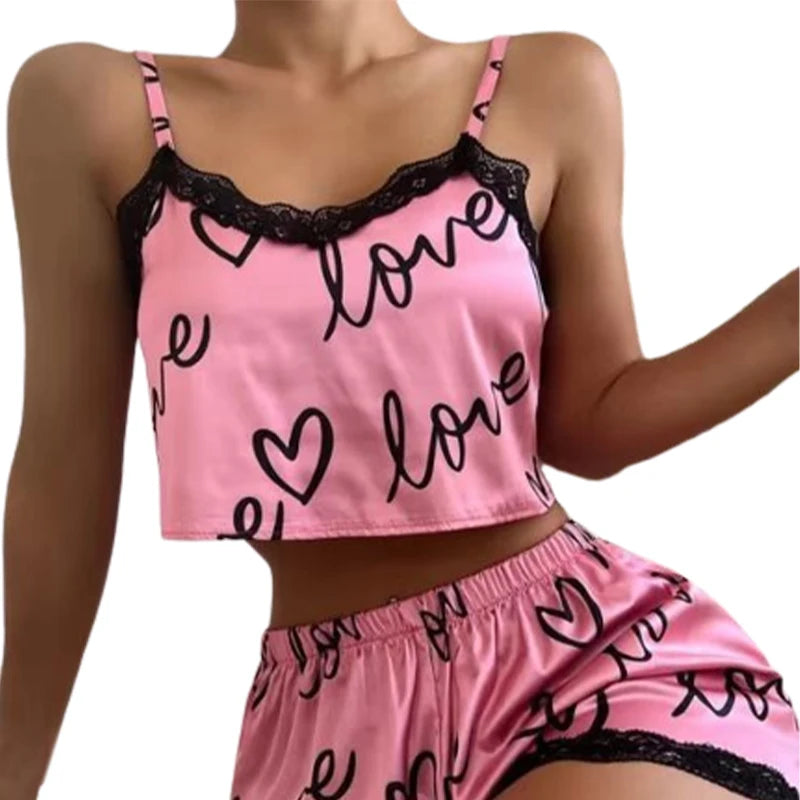 Shop 2-Piece Women's Pajama Shorts Set - Sexy Print Sleepwear