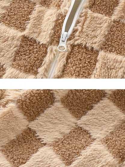 Shop Kids' Thermal Fleece Jacket - Warm Faux Fur Zipper Coat