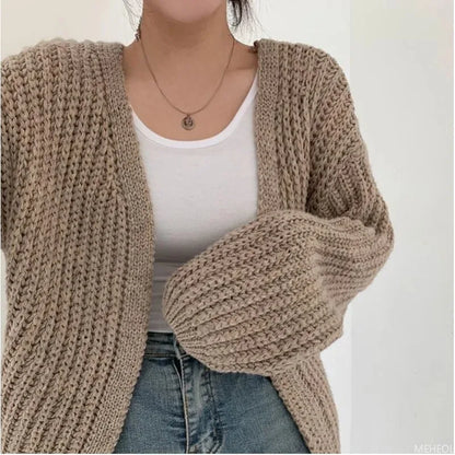 Shop Versatile Knit V-Neck Cardigan - Women's Streetwear Vintage Style