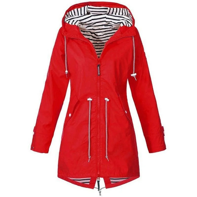 Shop Women's Waterproof Lightweight Trench Coat - Casual Outdoor Jacket with Drawstring