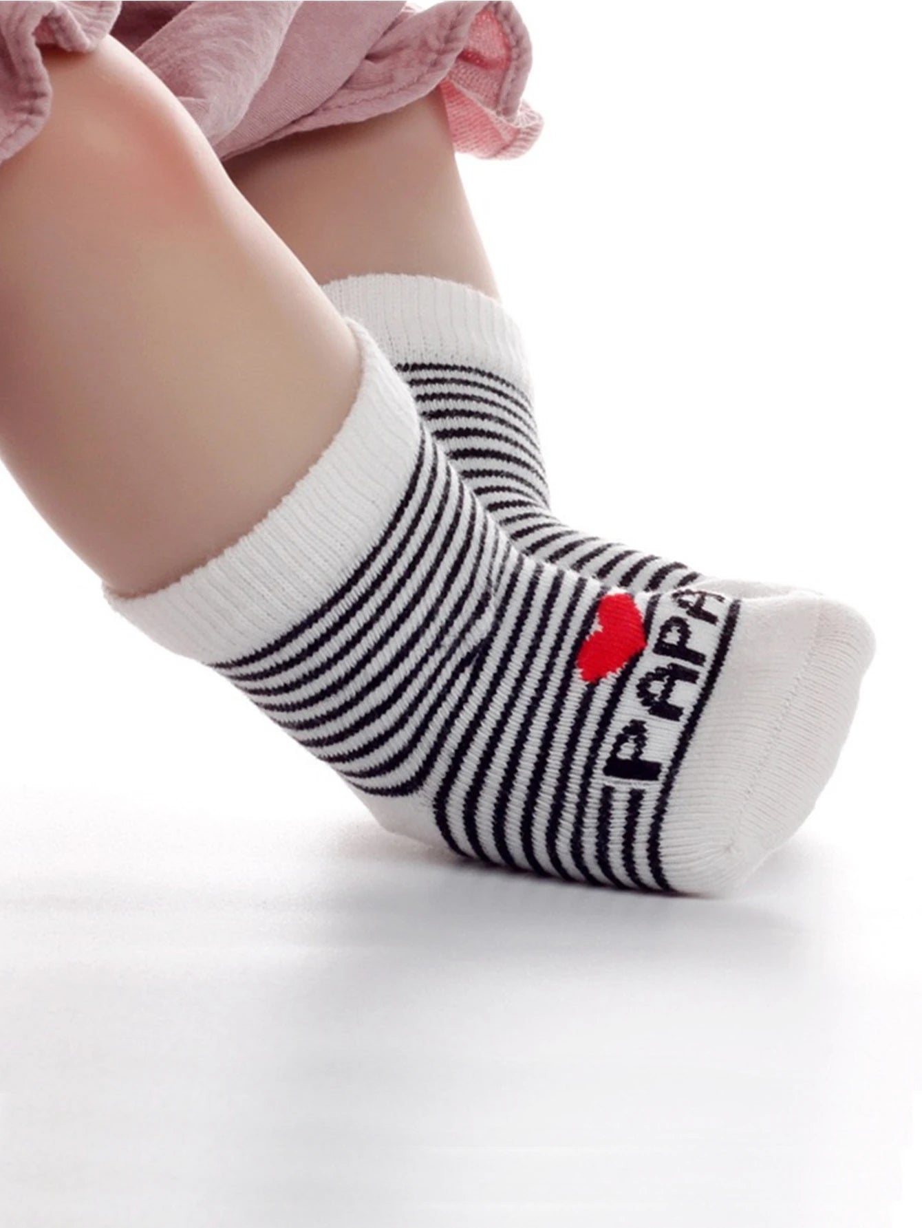 2Pairs Lovely Baby Socks Pack White Cotton Newborn Bebe Boys Girls Crew Socks Lot Love Mama Socks Toddler Stripe Infant Gift