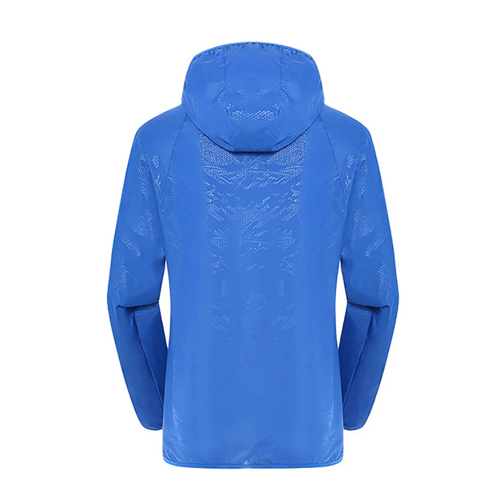 Hooded Sunbreaker Coat Women Men Windbreaker Jacket Waterproof UV Quick Dry Skin Ultra-Light Rainproof Breathable With Pocket