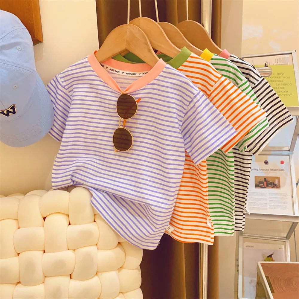 Shop Striped Short-Sleeve T-Shirt for Kids - Lightweight Summer Casual Wear