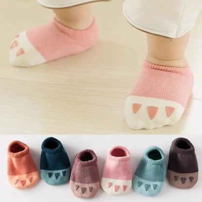 1 Pairs Boys Infant Walking Socken Girls Kids Anti Slip Floor Sock Fashion Solid Color Cotton Newborn Baby Socks