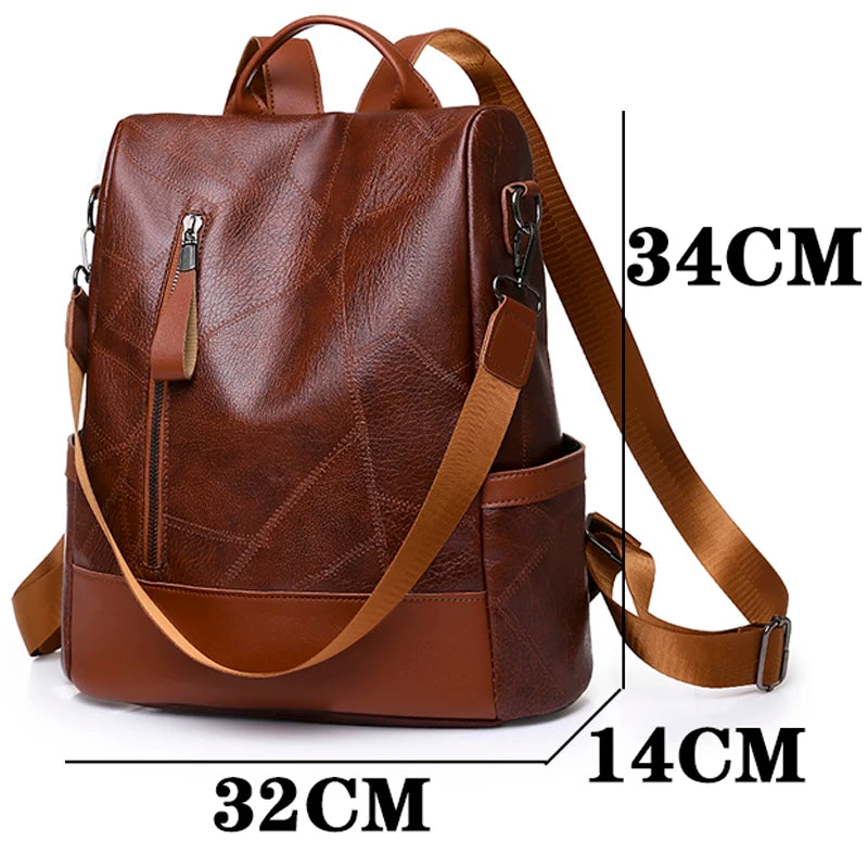 Shop Women's Designer Leather Backpack - High Quality, Fashionable, Large Capacity, Antitheft