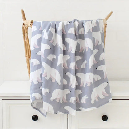 Bamboo Swaddle Blanket Baby Blankets Newborn Muslin Blanket Organic Cotton Soft New Born Wrap 5 Petal Flower for Spring
