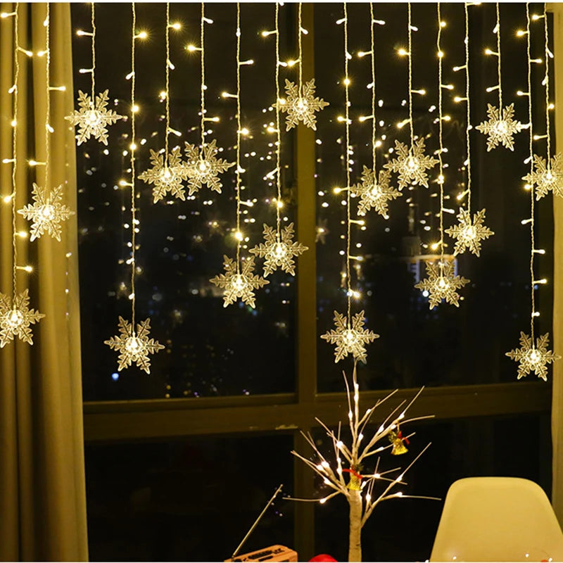 Shop 3.2M LED Snowflake Curtain Lights - Waterproof Holiday Decor