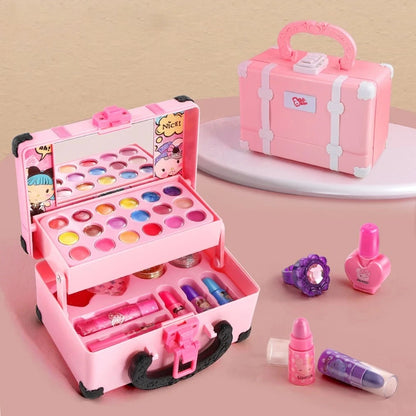 Children Makeup Cosmetics Playing Box Princess Makeup Girl Toy Play Set Lipstick Eye Shadow Safety Nontoxic Toys Kit For Kids