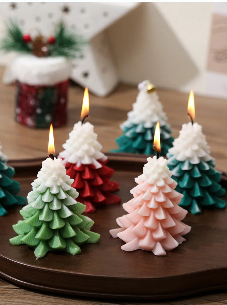 Christmas Tree Shape Scented Candles Christmas Party Atmosphere Candles Living Room Bedroom Aromatherapy Decoration Festiva Gift