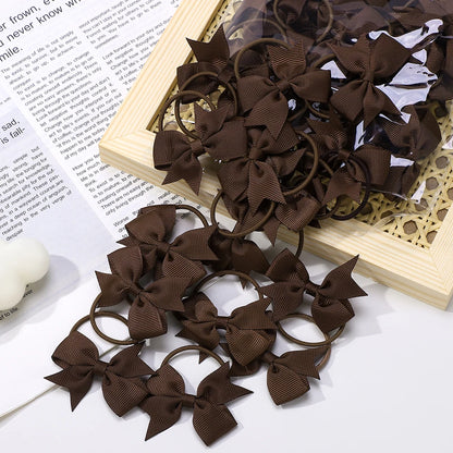 20Pcs/lot Girls Ribbon Hair Bows Rubber Band Kids Lovely Cheer Bowknot Hairband Boutique Children Headband headdress BABY BOWS