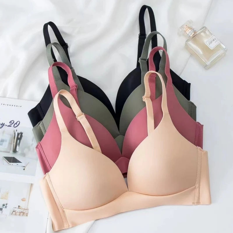 Shop Japanese Seamless Wireless Comfort Bralette - Glossy 3/4 Cup Lingerie