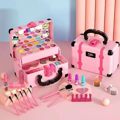 Children Makeup Cosmetics Playing Box Princess Makeup Girl Toy Play Set Lipstick Eye Shadow Safety Nontoxic Toys Kit For Kids