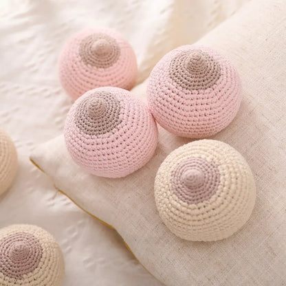 1pc Baby Teether Crochet Boob for Kids Handmade Breastfeeding Models Soothe Toy Babies Gift Children's Toy