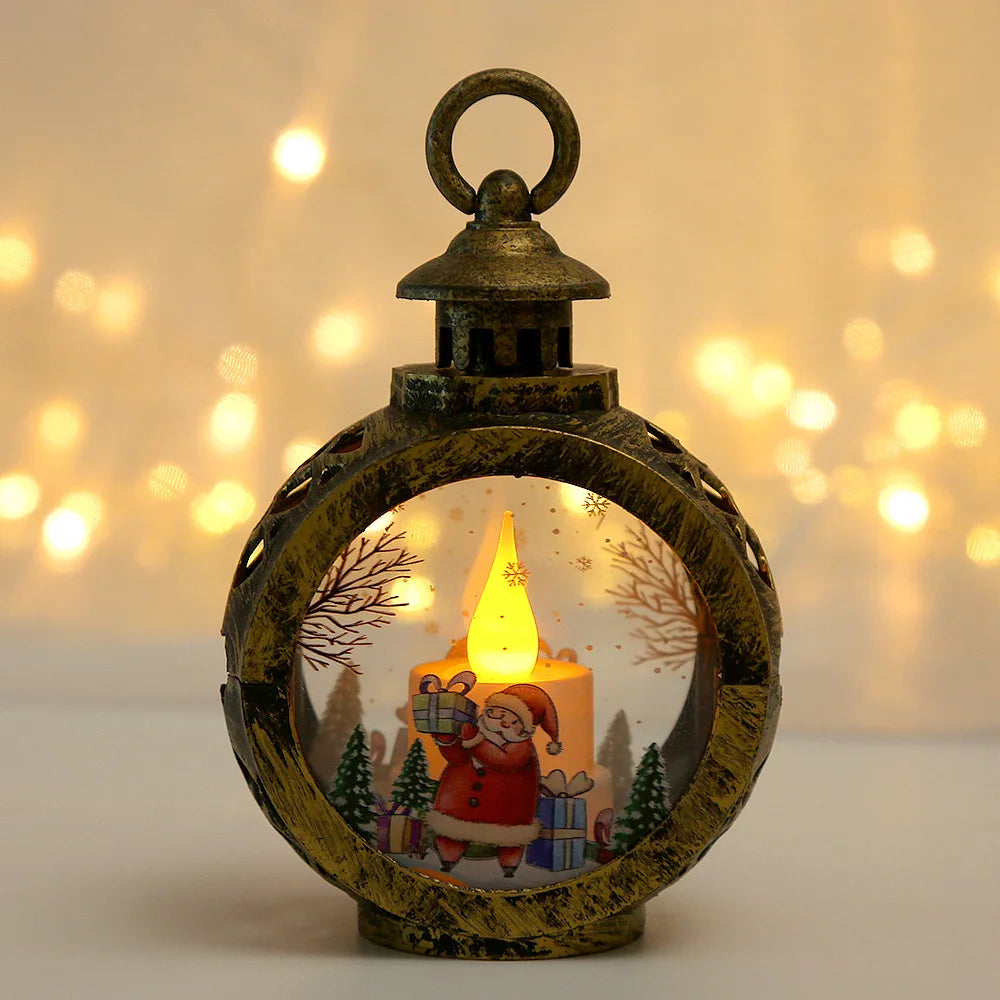 Christmas Decorations Light Up Night Light Pendant Christmas Items Decoration Props Table Candlestick Lamp Window Decoration