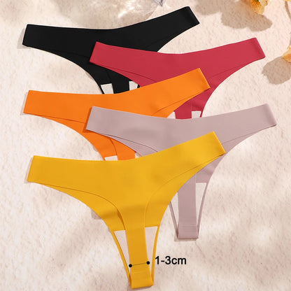 Shop Seamless Ice Silk Thong - 3PCS Breathable T-back Lingerie in 10 Colors