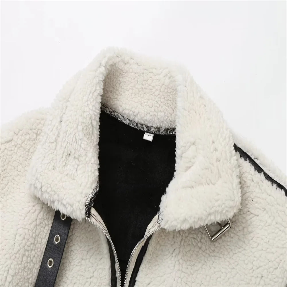 Shop Women's European & American Style Lamb Wool Plush Jacket