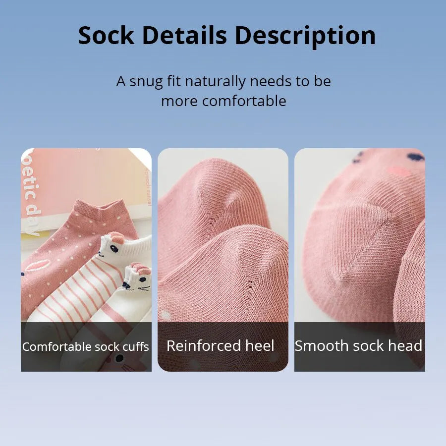 Shop Trendy Cat Ankle Socks – 5 Pair Set