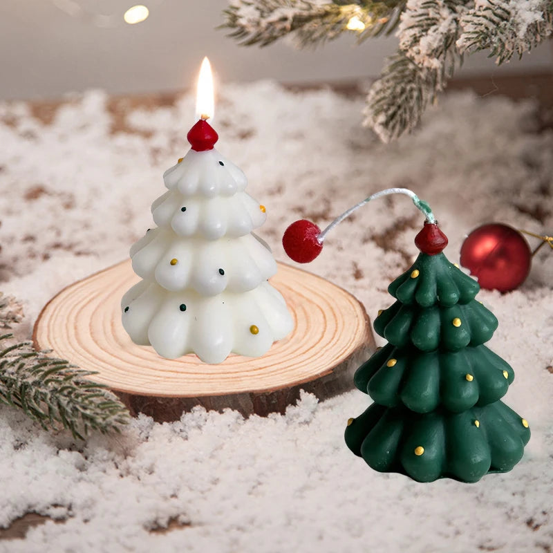 Christmas Tree Shape Candle Xmas Scented Candles Decorative Atmosphere Candle Christmas Party Supplies 2025 New Year Gifts