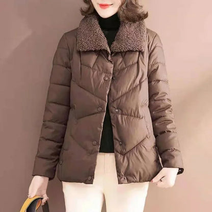 2024 New Winter Fashionable Cotton-padded Coat Lightweight Wool Blend Jacket Loose-fit Cropped Women's Outerwear