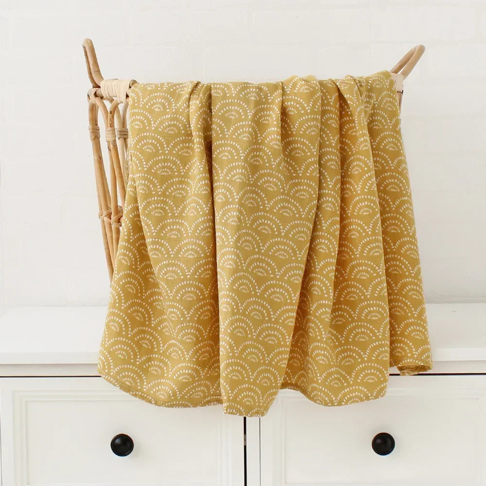 Bamboo Swaddle Blanket Baby Blankets Newborn Muslin Blanket Organic Cotton Soft New Born Wrap 5 Petal Flower for Spring
