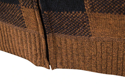 Shop Men's Plaid Hooded Cardigan Sweater - Warm Fleece Knit Jacket