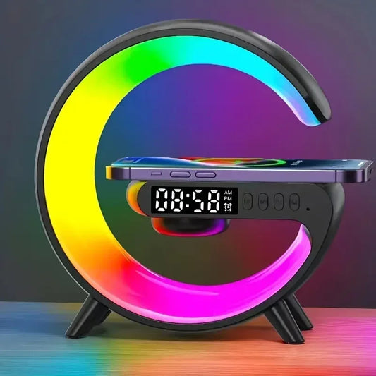 Shop Multifunction Wireless Charger: RGB Light, Alarm Clock, Speaker, Fast Charging Dock