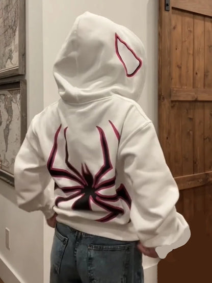 Shop Full Zip Spider Hoodie - Unisex Streetwear Graphic Oversized Jacket