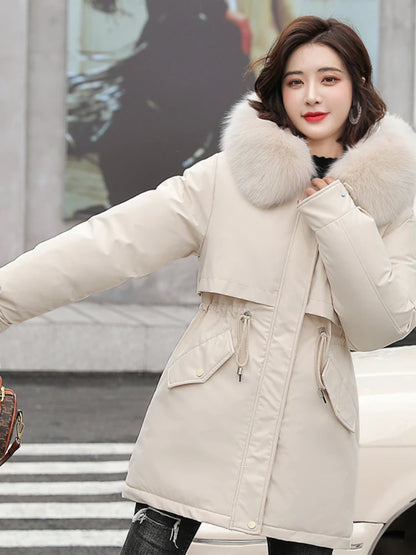 Shop Stylish Hooded Parka with Fur Collar for Women - Cozy Winter Essential