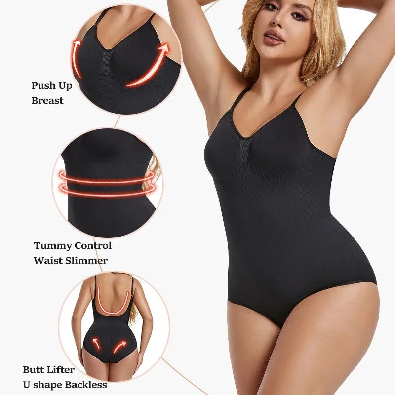 Shop Backless Seamless Bodysuit Thong Shapewear - Slimming Tummy Control Corset