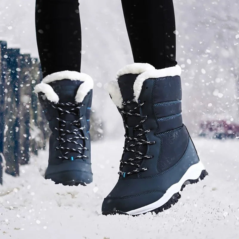 Warm Waterproof Platform Winter Snow Boots